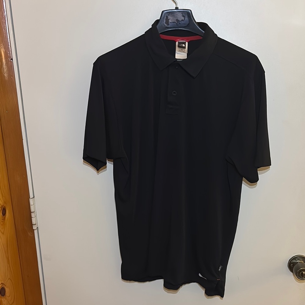 The North Face Black Polo Shirt Soft Knit Casual Wear
